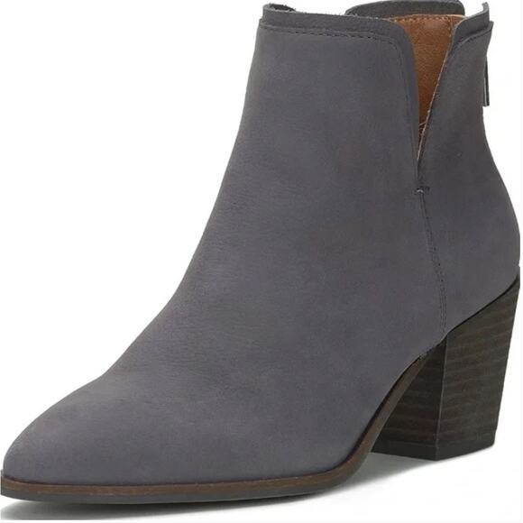 Lucky Brand Beylon Boot 10 Gray NWOT Nubuck Suede Zip Ankle Booties Western - Picture 2 of 7